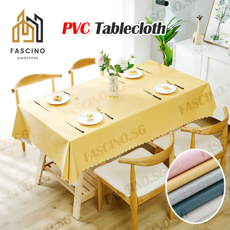 【SG】Waterproof Table Cloth PVC Tablecloth Rectangle Table Cover Oil