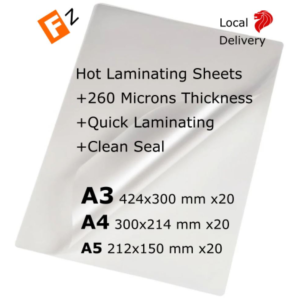[Clearance Sale] A3 A4 A5 Quick Laminating Sheets Laminate sheet Hot press A3/A4/A5 Combo