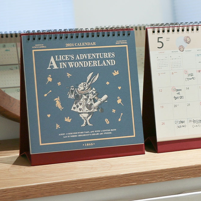 7321design Alice in Wonderland Vintage Style Desk Calendar Cute Korean