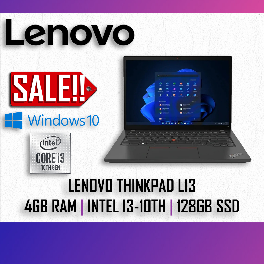 Lenovo Thinkpad L13 G1 | Intel i3-10th Gen | 4GB RAM | 128GB SSD (1 ...