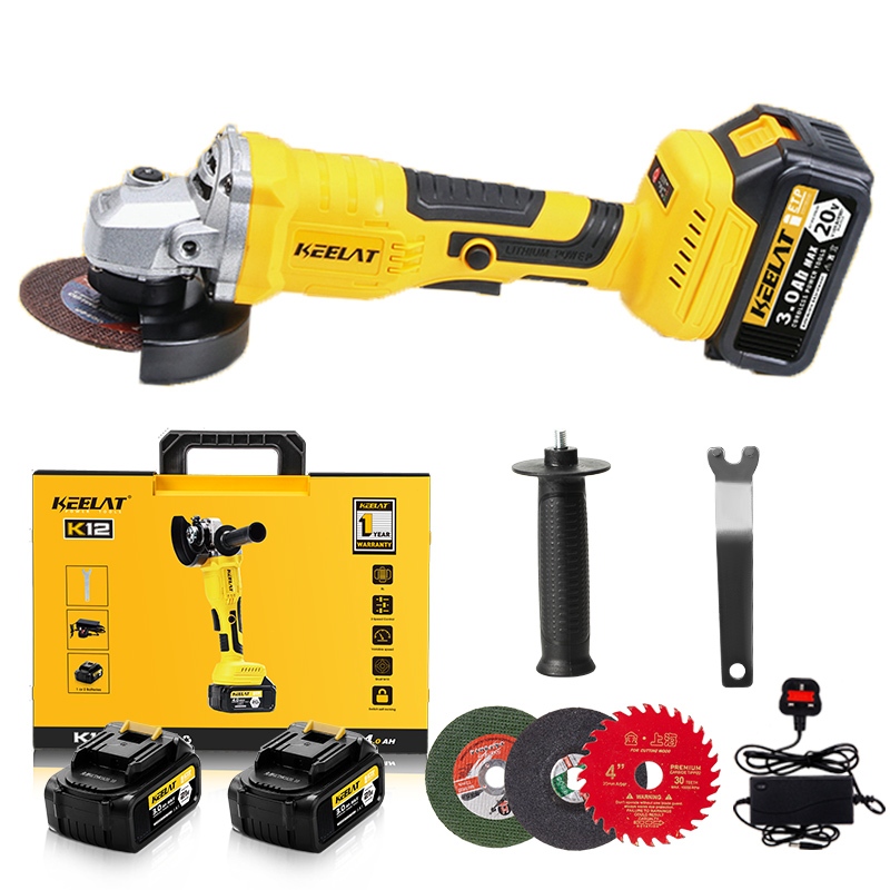 KEELAT Brushless Cordless Angle Grinder Multifunction Electric Chainsaw ...