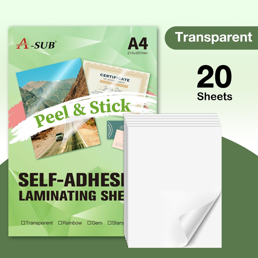 【Clear Laminate】ASUB Cold Laminate Sheet I SelfAdhesive Transparent