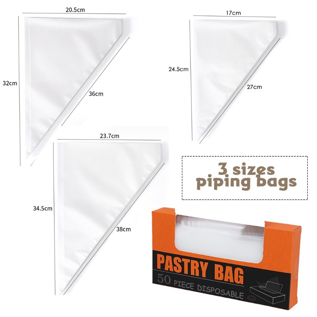 (3 sizes) piping bag / coupler pastry bags for buttercream piping