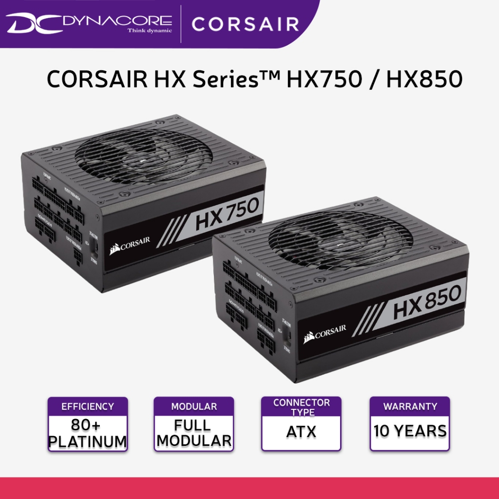 Corsair HX750 750W / HX850 850W 80 Plus Platinum Certified Fully ...