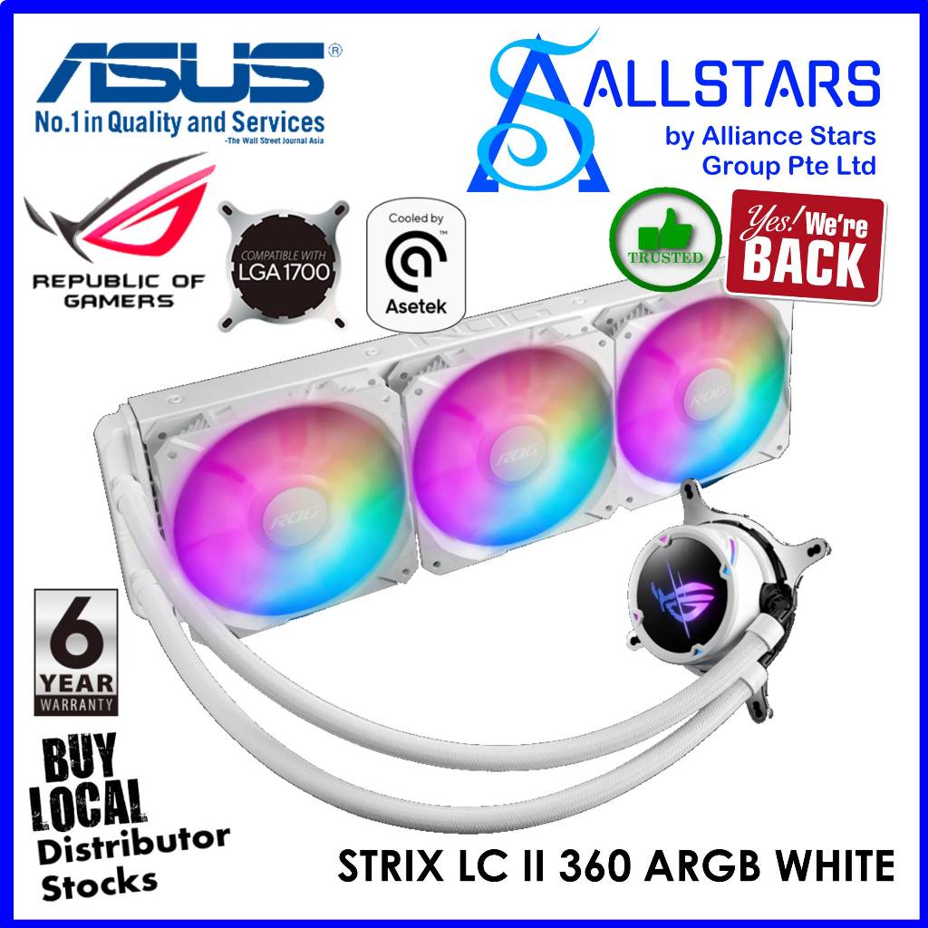 ASUS ROG STRIX LC II 360 ARGB (White Edition) AIO Liquid CPU Cooler