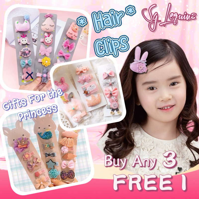 {SG} LEQUINZ 🇸🇬 3 Free 1 Girls Hair Clips Baby Hair Pin Accessories