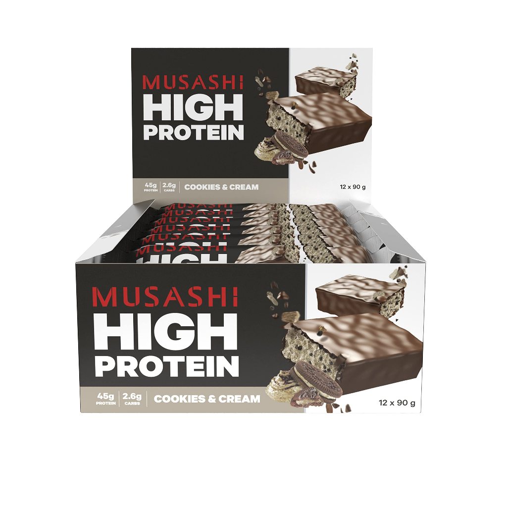 Musashi High Protein Bars Cookie and Creams (12 x 90g) Shopee Singapore