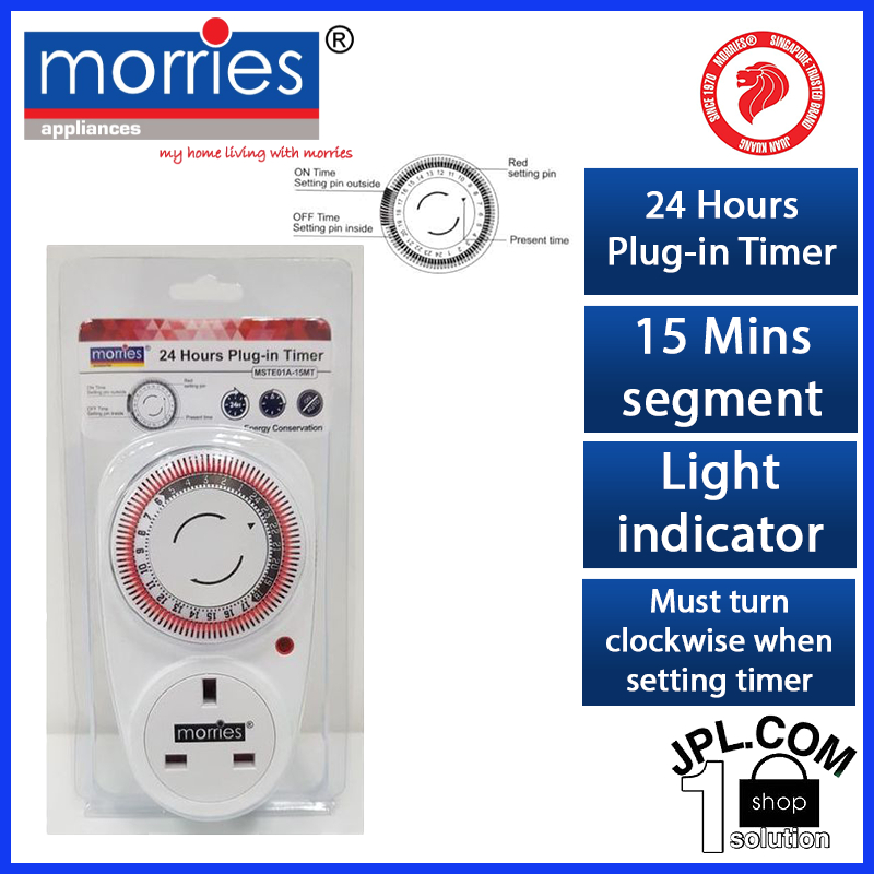 Morries 24 Hours Plug-in Timer MSTE01A-15MT (mechanical timer, timer ...