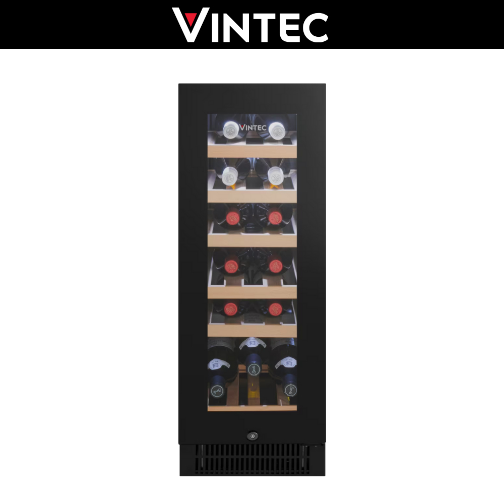 Vintec VWS020SBA X 20 Bottles Single Zone Wine Cabinet in Borderless Black Glass Finish Shopee Singapore