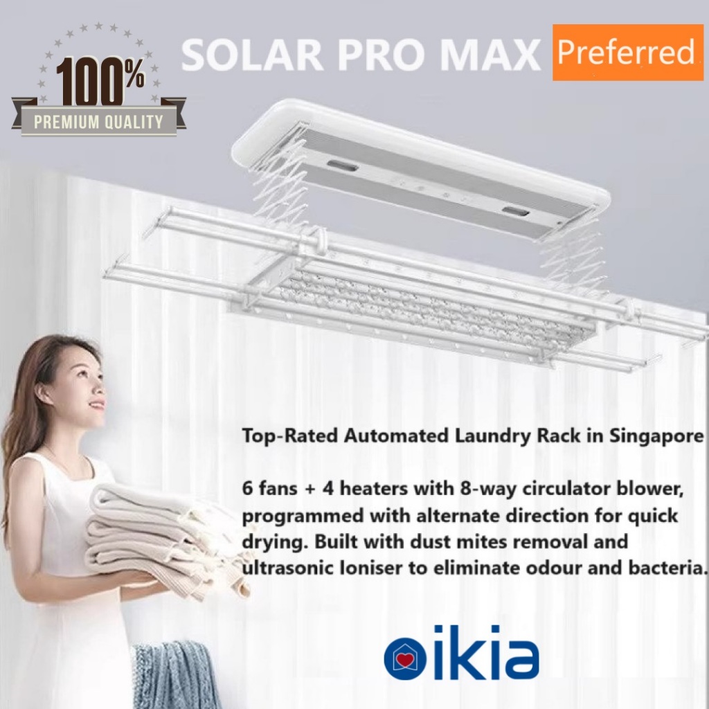 OIKIA - Automated Laundry Rack - Solar Pro Max / Clothes Drying Rack ...