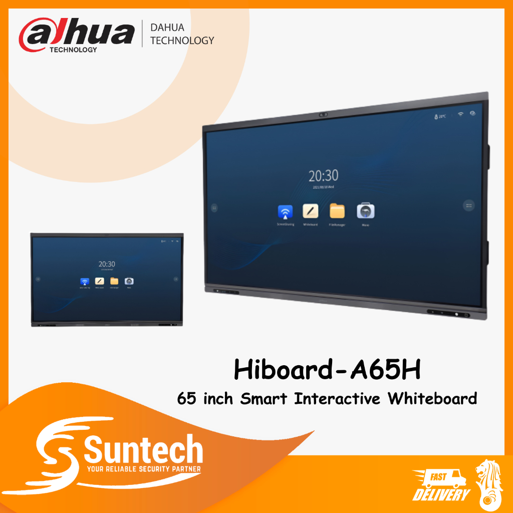 65''UHD Smart Whiteboard Hub, Built-in Camera, Wall Mount for Classroom ...