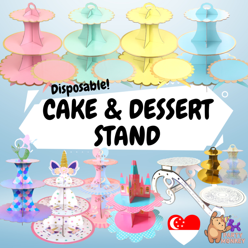 [SG Seller] Disposable Cake Stand Cupcake Dessert Stand 3 Tier for