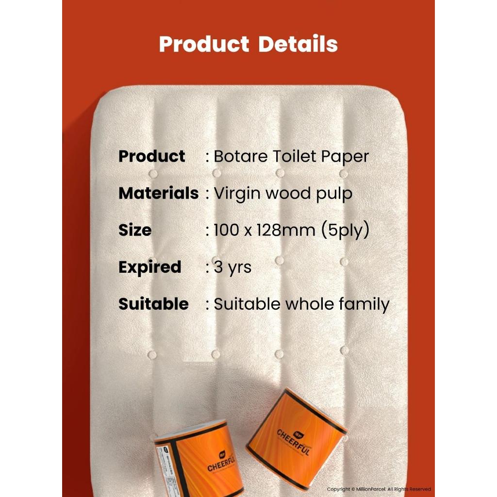 Botare 5 ply Toilet Paper Roll | Cheerful Tissue Paper | Toilet Roll ...