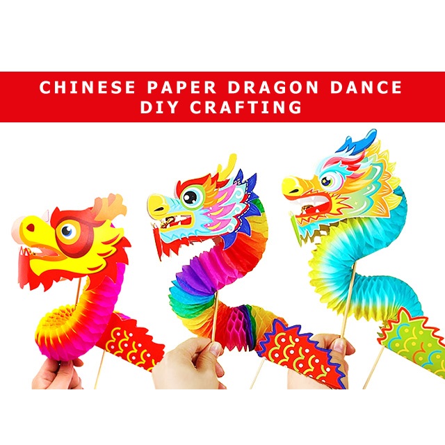 DIY Paper Chinese Dragon Dance New Year Festival Creative Crafting ...