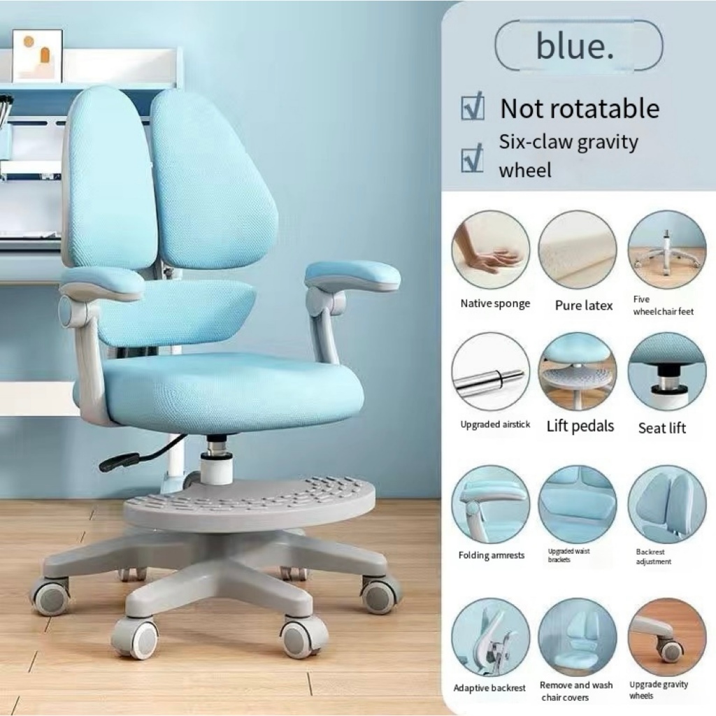 Ready Stock SG Kids Ergonomic Chair Anti hump Student Chair Liftable Adjustable Study Chair Shopee Singapore