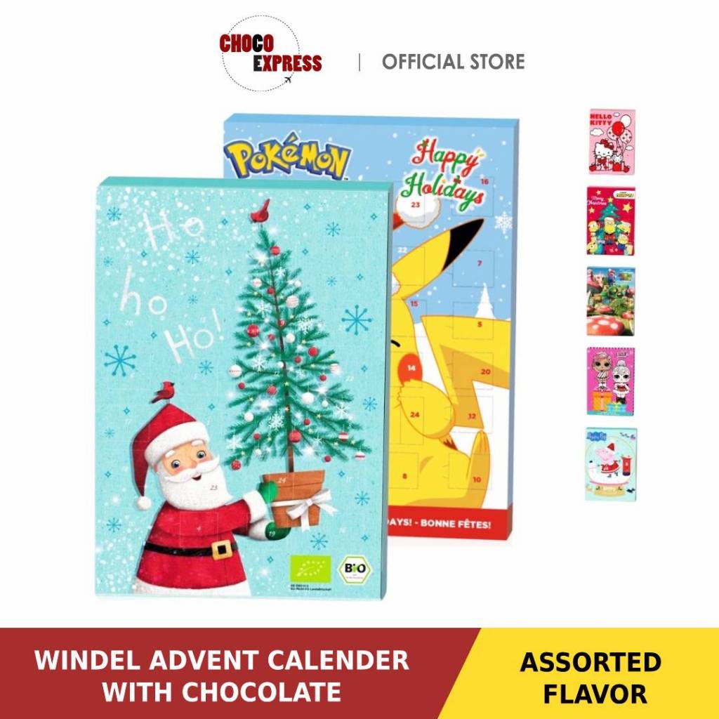 Windel Advent Calendar with 24pcs Chocolate| Pokemon Hello Kitty Peppa ...