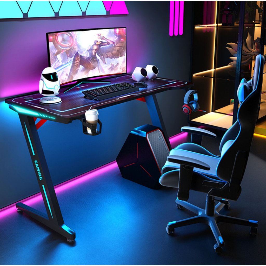 J4B Electric Height Adjustable PC Gaming Computer table RGB Light ...