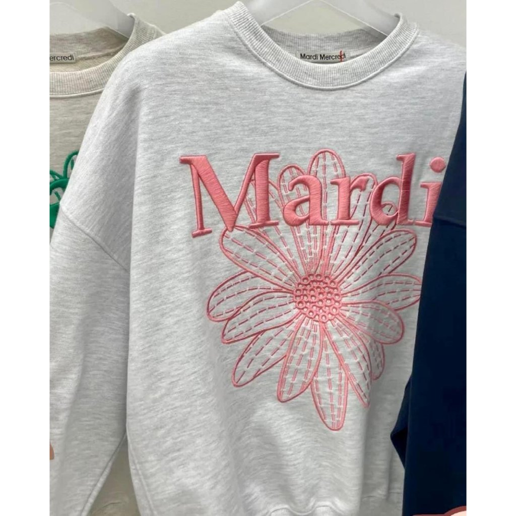MARDI MERCREDI Sweatshirt Flowermardi Needlework - Heather Coral