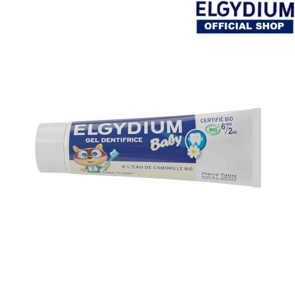 ELGYDIUM Baby Bio Chamomile Fluoride Free Toothpaste 30ml (6 months to ...