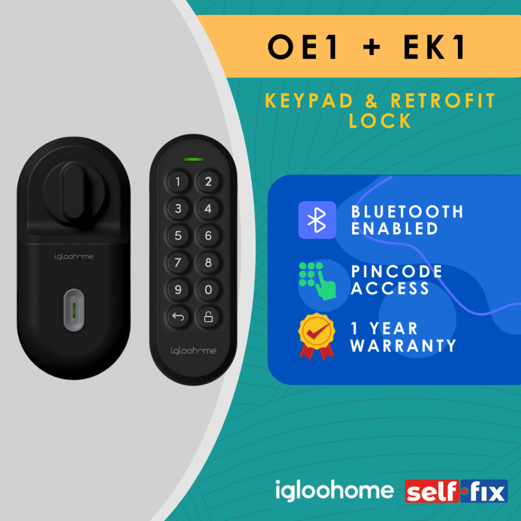 View of Igloohome Digital Door Lock Retrofit (OE1) + Keypad (EK1) (Installation ...