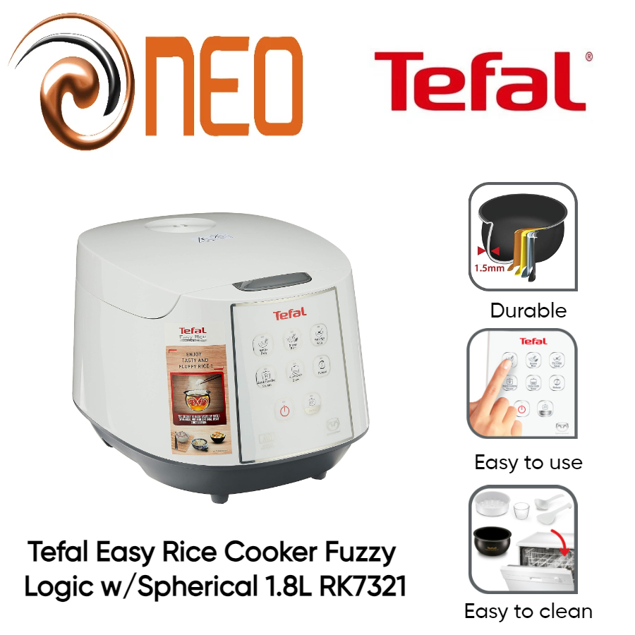Tefal RK7321 Easy Fuzzy Logic Rice Cooker 1.8L 2 YEARS WARRANTY Shopee Singapore
