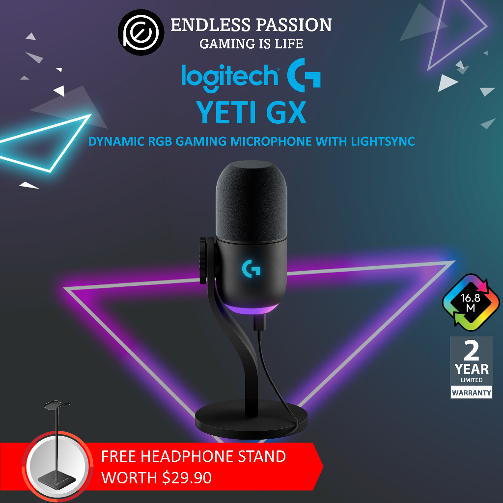 Logitech G Yeti Gx Dynamic Rgb Gaming Microphone With Lightsync Shopee Singapore 