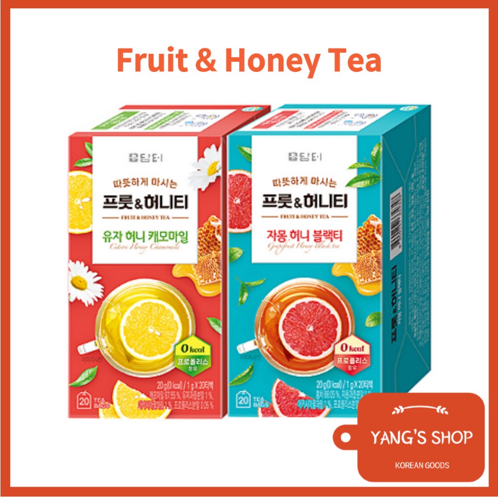 [Dantuh] 0 Kcal No Sugar Fruit Honey With Propolis Tea x 20T (2 flavor