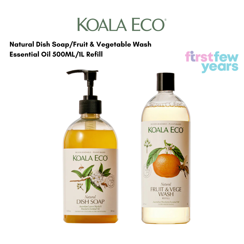 Koala Eco Natural Dish Soap/Fruit & Vegetable Wash Essential Oil (500ml/1L Refill) Shopee