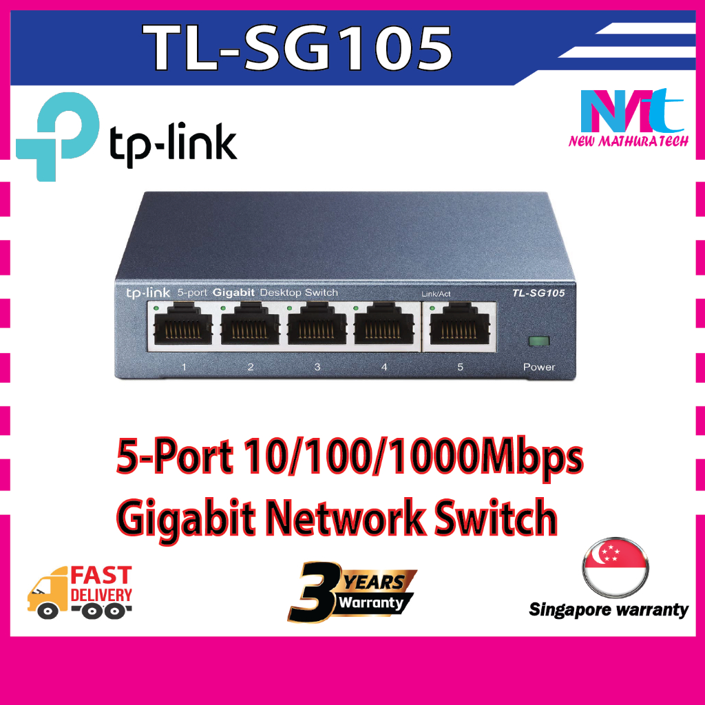 Switch ethernet TP-LINK TL-SG105S 5 ports 10 / 100 / 1000Mbps