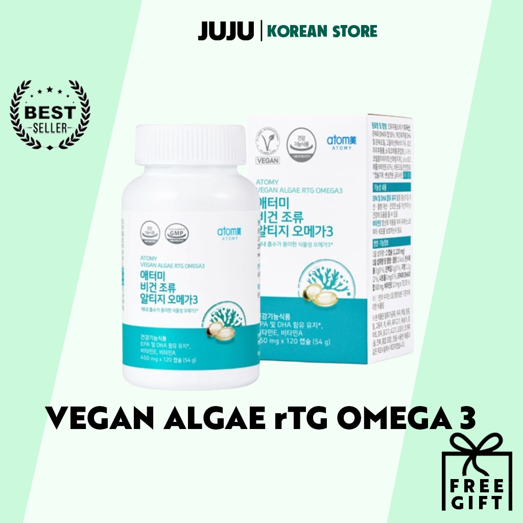 ATOMY VEGAN ALGAE rTG OMEGA 3 450mg x 120 Capsules Shopee Singapore
