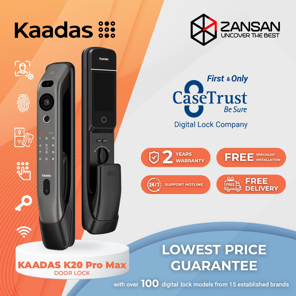 Kaadas K20 Pro Max 3D Face Recognition Digital Door Lock / Passcode ...
