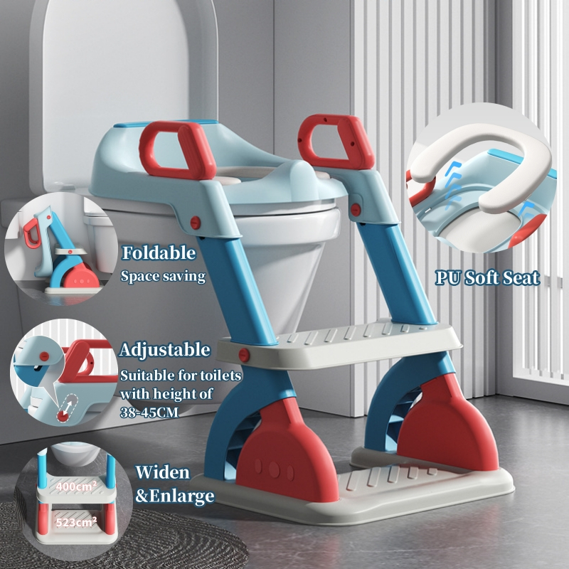 Potty Training Seat With Step Stool Ladder,Toddler Toilet Seat Adjustable Baby T