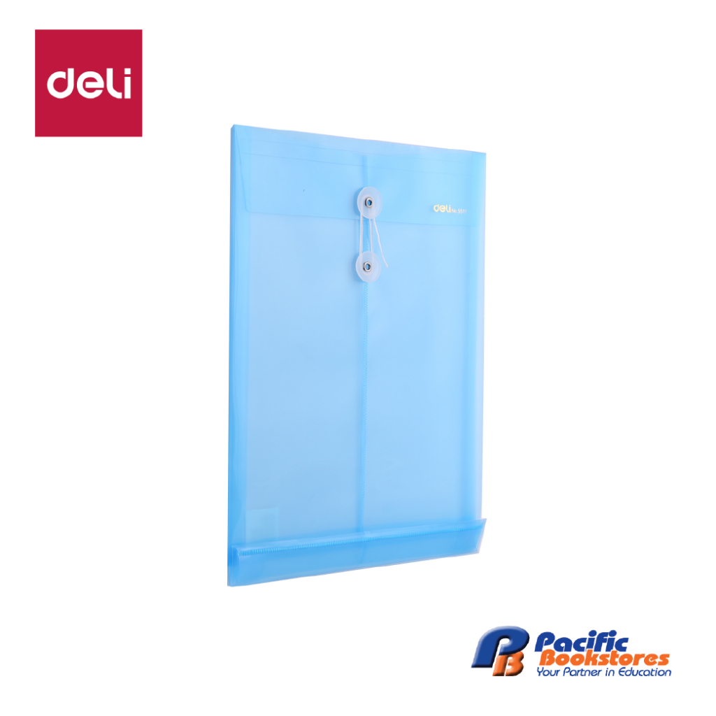 Deli E5511 A4 PP String Envelope Blue/ Clear | Shopee Singapore