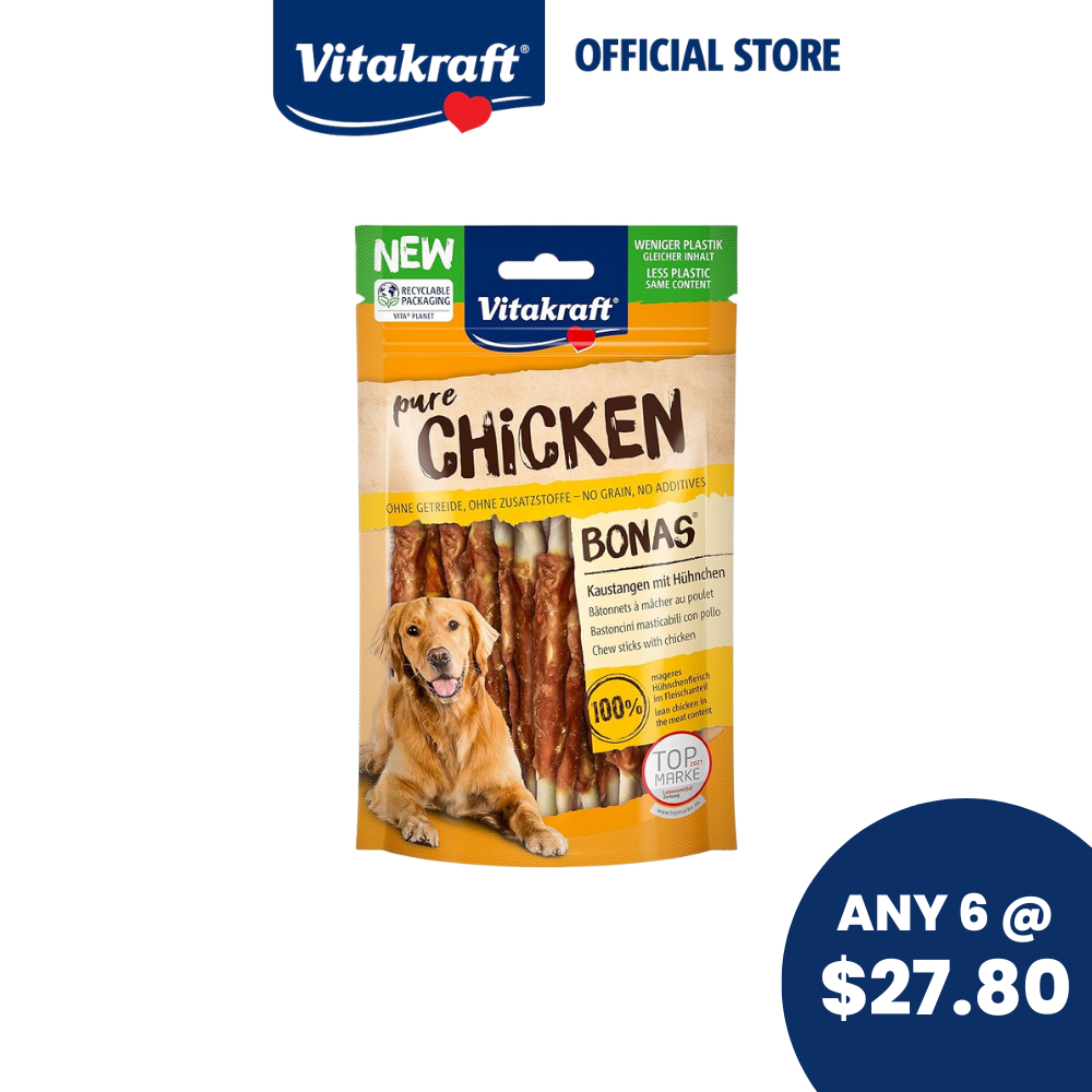 Vitakraft Bonas Chew Stick 80g (Dog Treats Snacks Chews) Chicken w