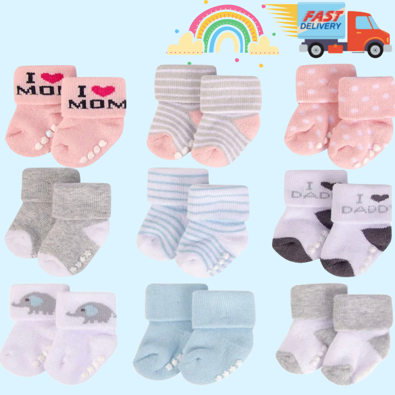 🇸🇬 3 Pairs Newborn Baby Socks / Baby Girl Socks / Baby Boy Socks