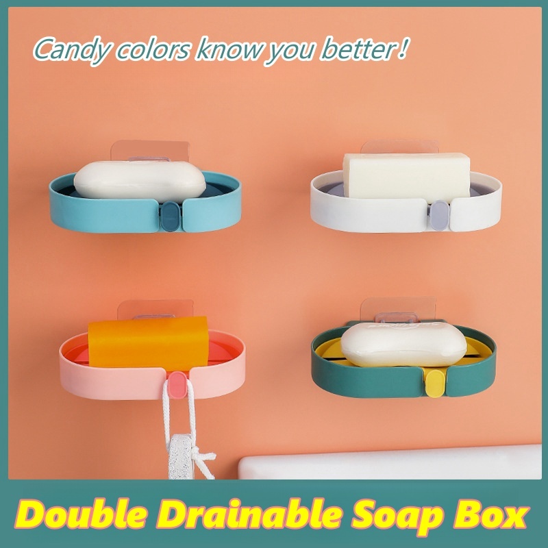 [Loveme258] Bathroom Soap Organiser Wall-mounted shelf with no holes to ...