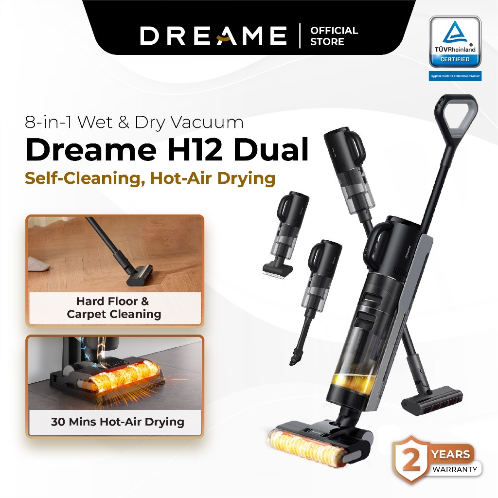 Dreame H12 Dual Wet and Dry Cordless Vacuum Cleaner Floor Wash & Vacuum Carpets & Furnitures
