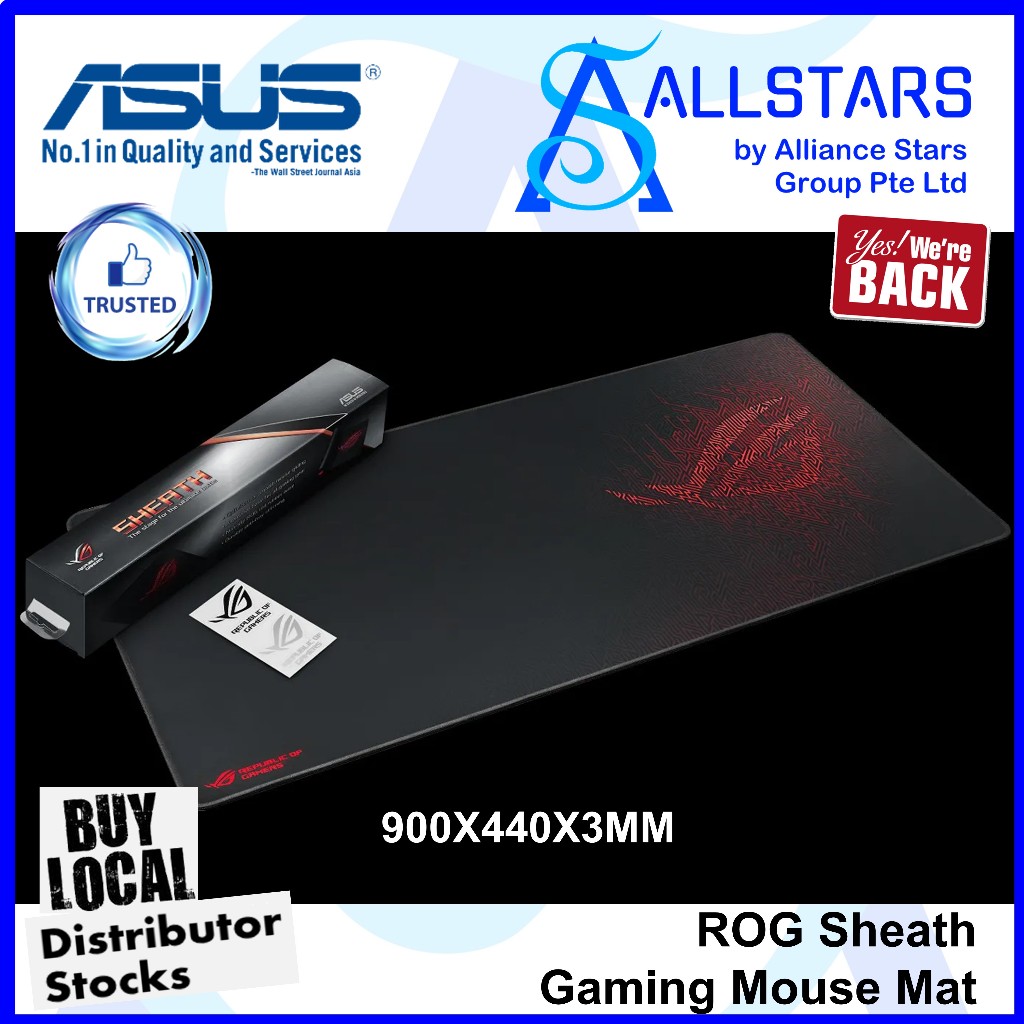 ASUS ROG Sheath Gaming Mouse Mat (ZA01-1A) / 900X440X3MM | Shopee Singapore