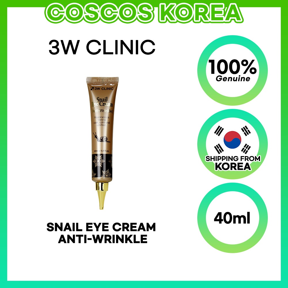 3W CLINIC Snail Eye Cream Anti-Wrinkle 40ml / Moisture (moisture supply ...