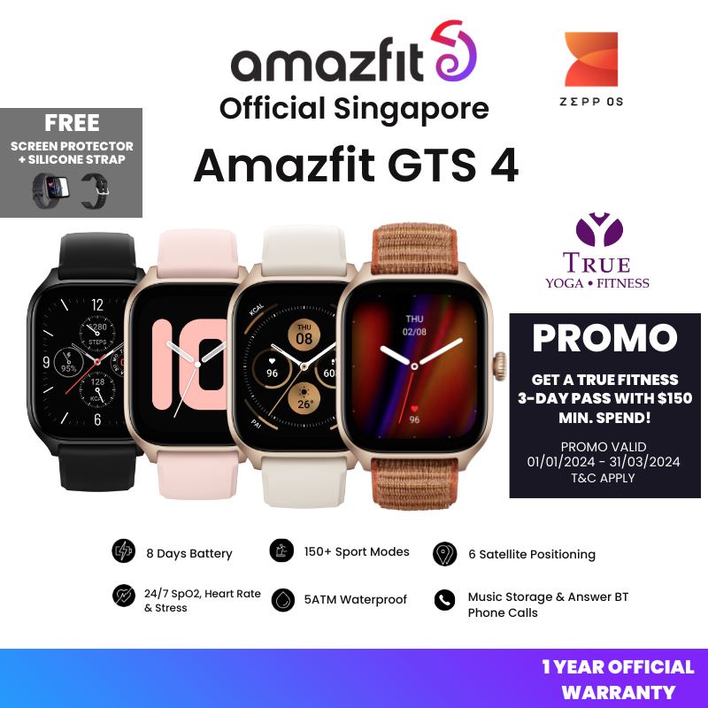 New Amazfit GTS 4 Large AMOLED Display Smartwatch 150+ Sports Modes Smart  Watch Bluetooth Phone Calls For Android IOS