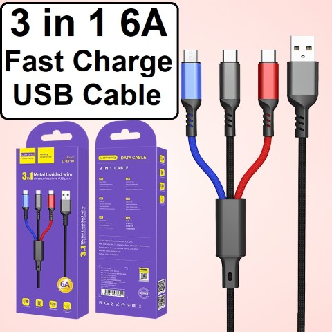 LOKEKE USB A 2.0 To C Splitter Charging Cable, 4-in-1 USB Type C Charger Power Sync Date Cable Cord For Smartphone Pad, 1.5M/4.92FT