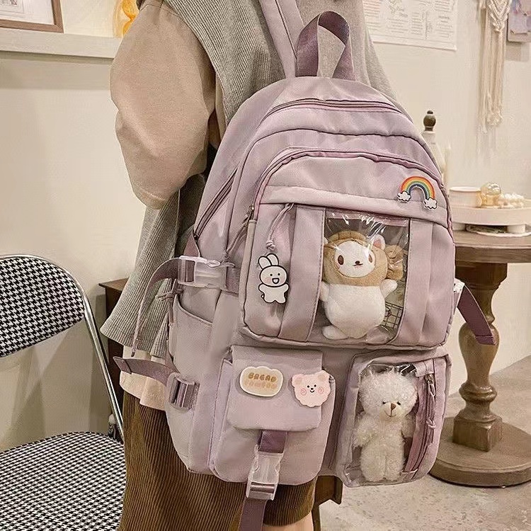 Ins Large capacity backpack for high school students Female Harajuku