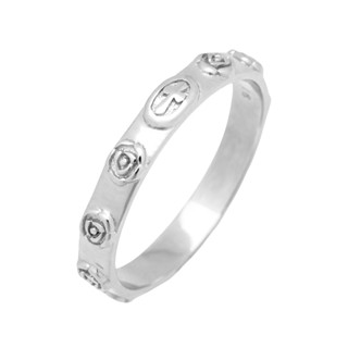 White gold rosary on sale ring