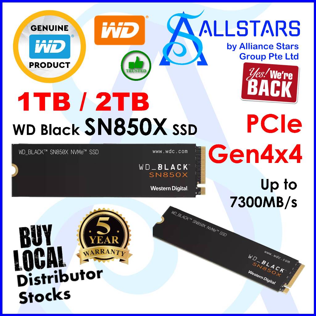 Disco Ssd M.2 Wd Black Sn850x 2tb Nvme 7300 Mb/s