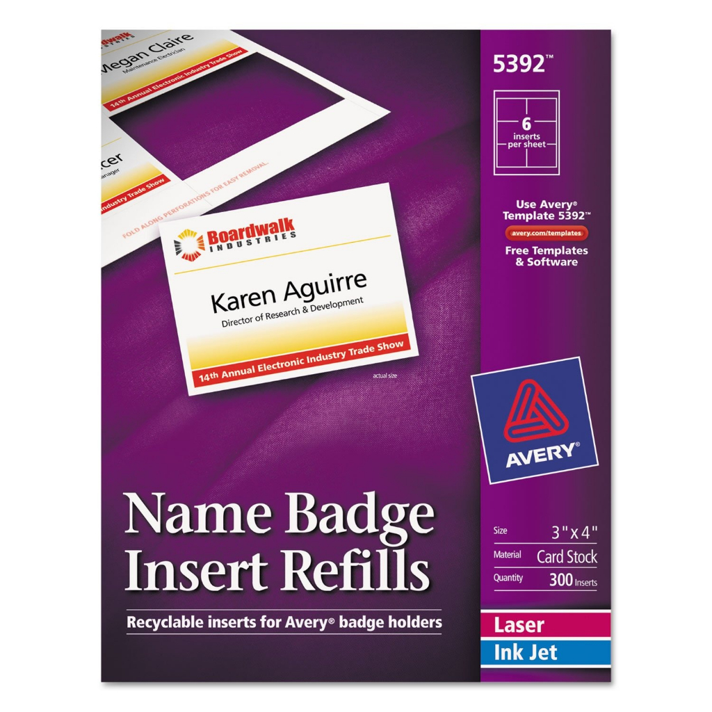 Avery Name Badge Insert Refills White Cards 3