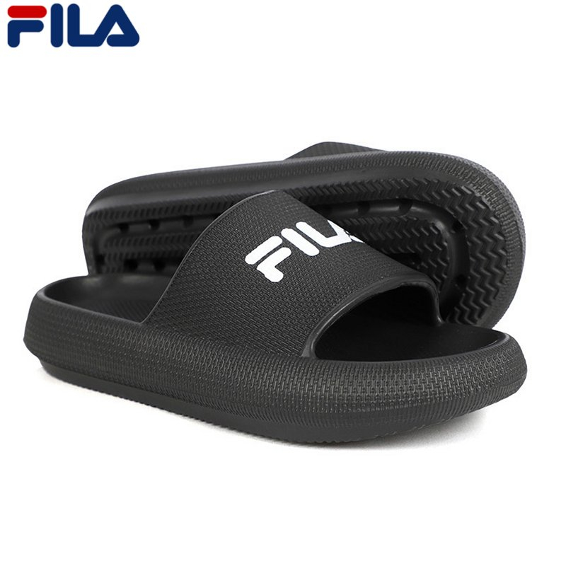 Fila slides black and on sale white