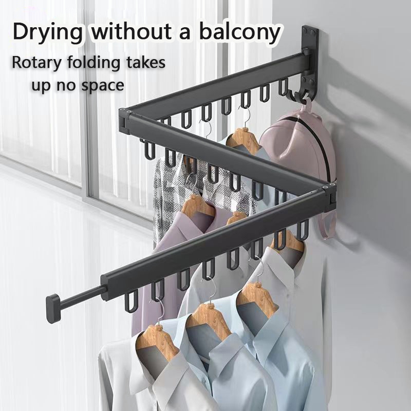 【READY STOCK】Home use telescopic wall-mounted drying rack Free hole ...