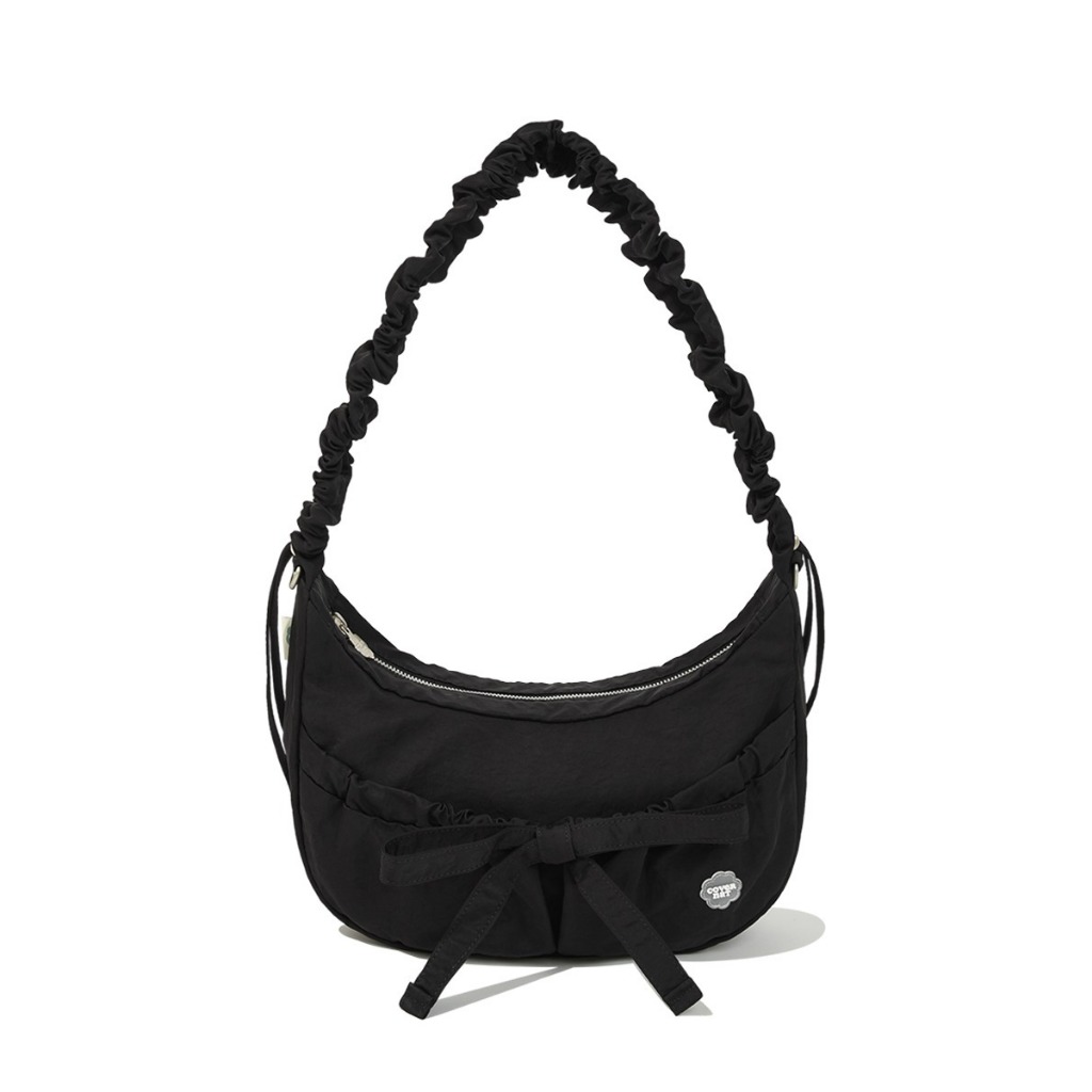 ショルダーバッグ・ポシェット COVERNAT Cloverheart Shirring Medium Nylon Hobo Bag 5JH471 COVERNAT Clover Heart Shirring Medium Nylon Hobo Bag - 5