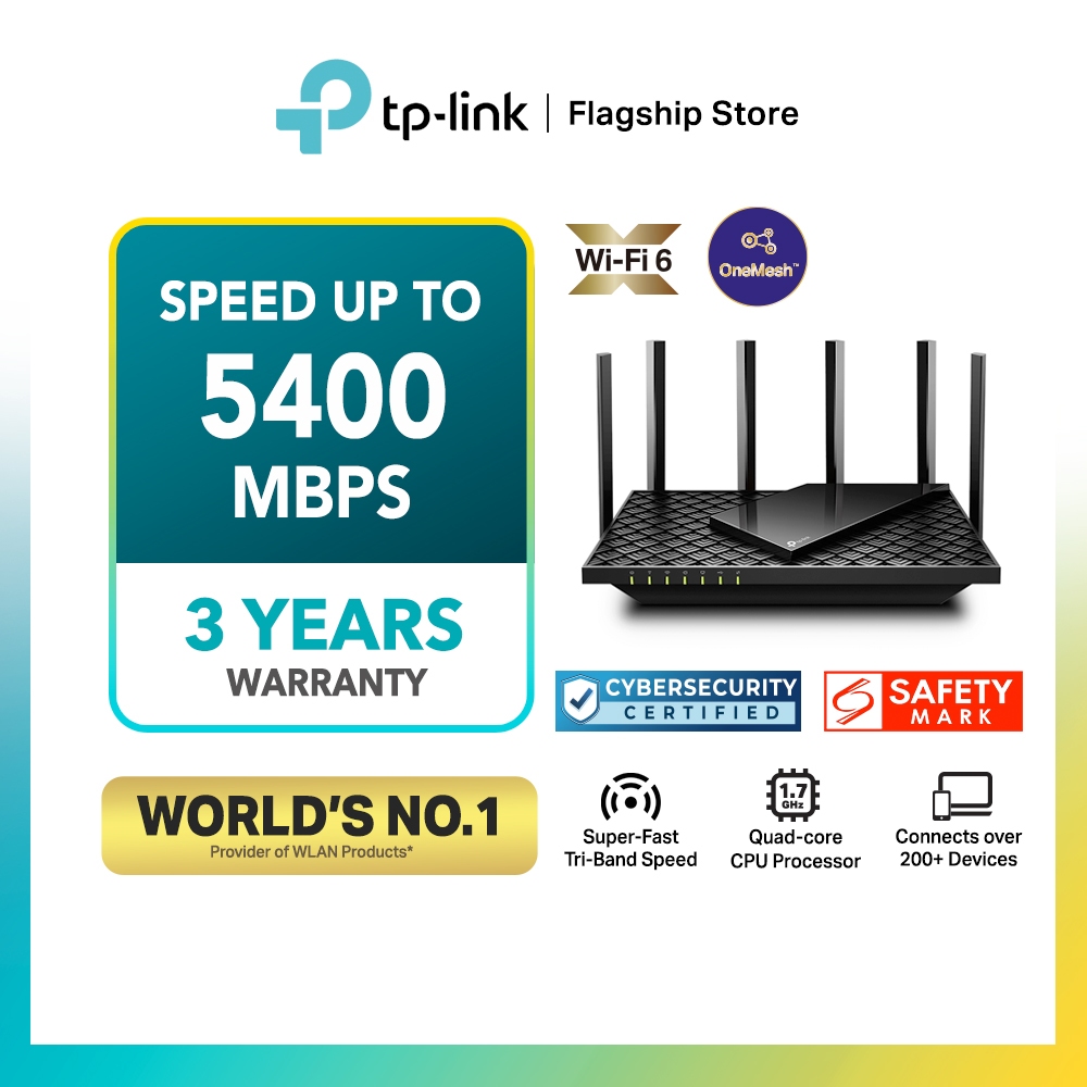TPLink TriBand UltraLow Latency WiFi 6 Archer AX75 AX5400 Router