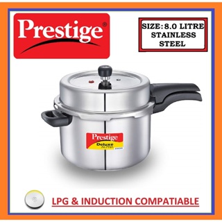 Prestige Deluxe Stainless Steel Mini Handi Pressure Cooker, 3.3-Liter